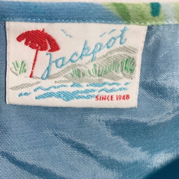 Floral bias-cut skirt JACKPOT blue and green size small - Picture 2 of 15